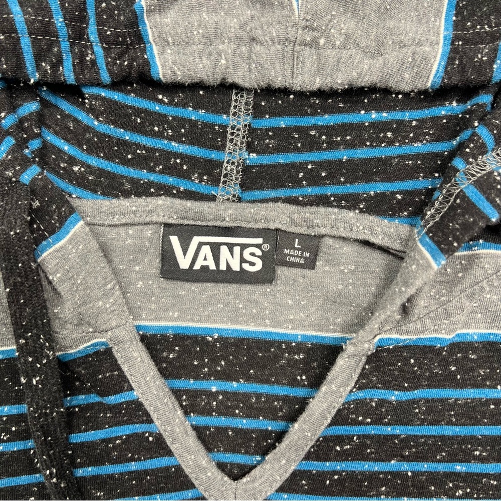 Vans Men's Gray and Blue Striped Hoodie - Picture 3 of 11